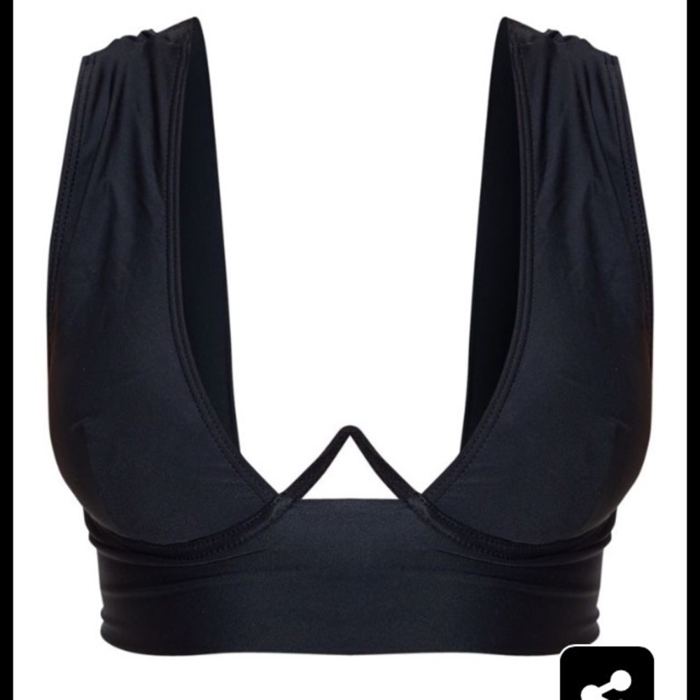 PrettyLittleThing Black V Wire Bikini Top